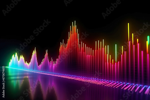 Vibrant Sound Wave Bursting with Color on a Sleek Black Canvas