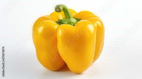 One yellow pepper. Isolated on a White Background