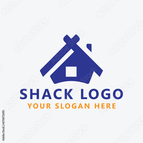 shack hut logo design vector