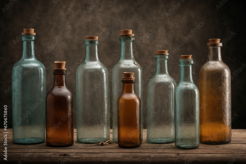 A Variety of Empty Glass Bottles A Variety of Empty Glass Bottles