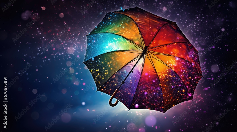 Colorful umbrella background. Colorful umbrella in the sky. Street decoration.