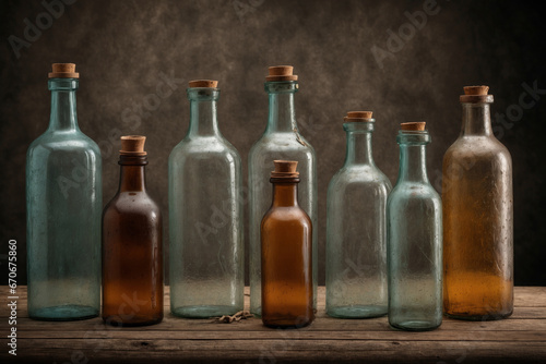 A Variety of Empty Glass Bottles
