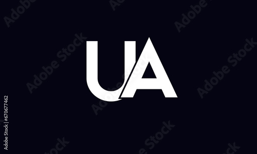 Alphabet letters Initials Monogram logo UA AU