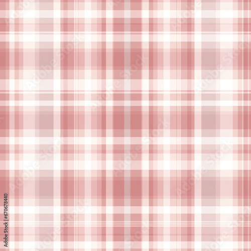 A tartan pattern with a symmetrical grid intersecting horizontal and vertical stripes of Light pink/light brown/white colors ,SVG, Vector