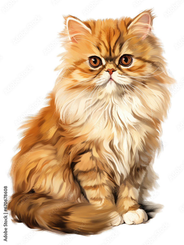 Cute Persian cat clipart