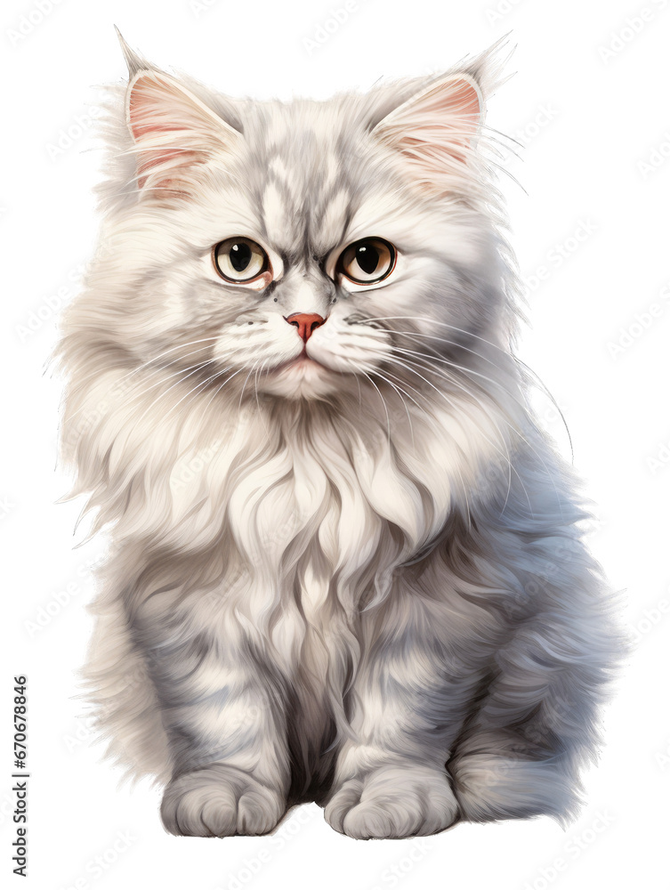 Cute Persian cat clipart