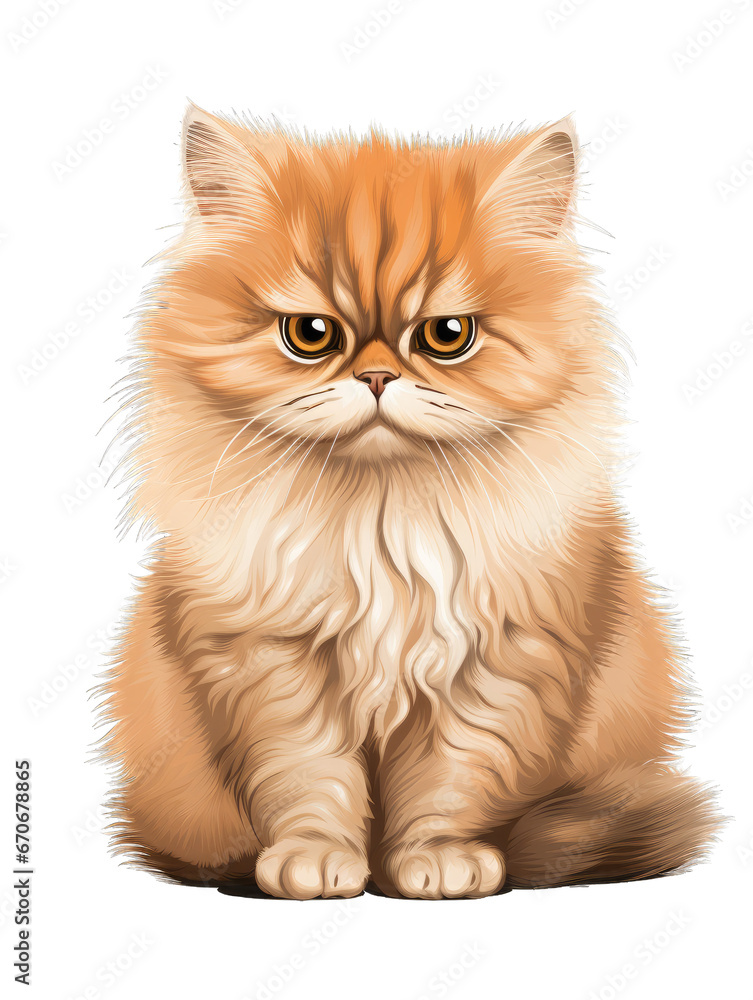 Cute angry Persian cat clipart