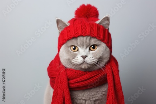Cat with a Red Hat and Scar...