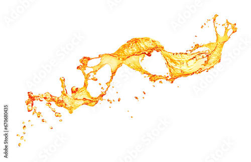 Orange splash on white background