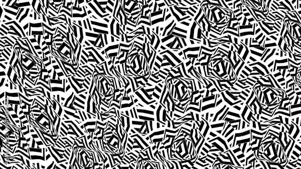 Abstract background with black and white stripes.Seamless loop video.Black pattern. Abstract background with black and white stripes.Seamless loop video.Black pattern.