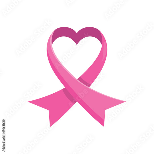 breast cancer awareness symbol ribbon heart