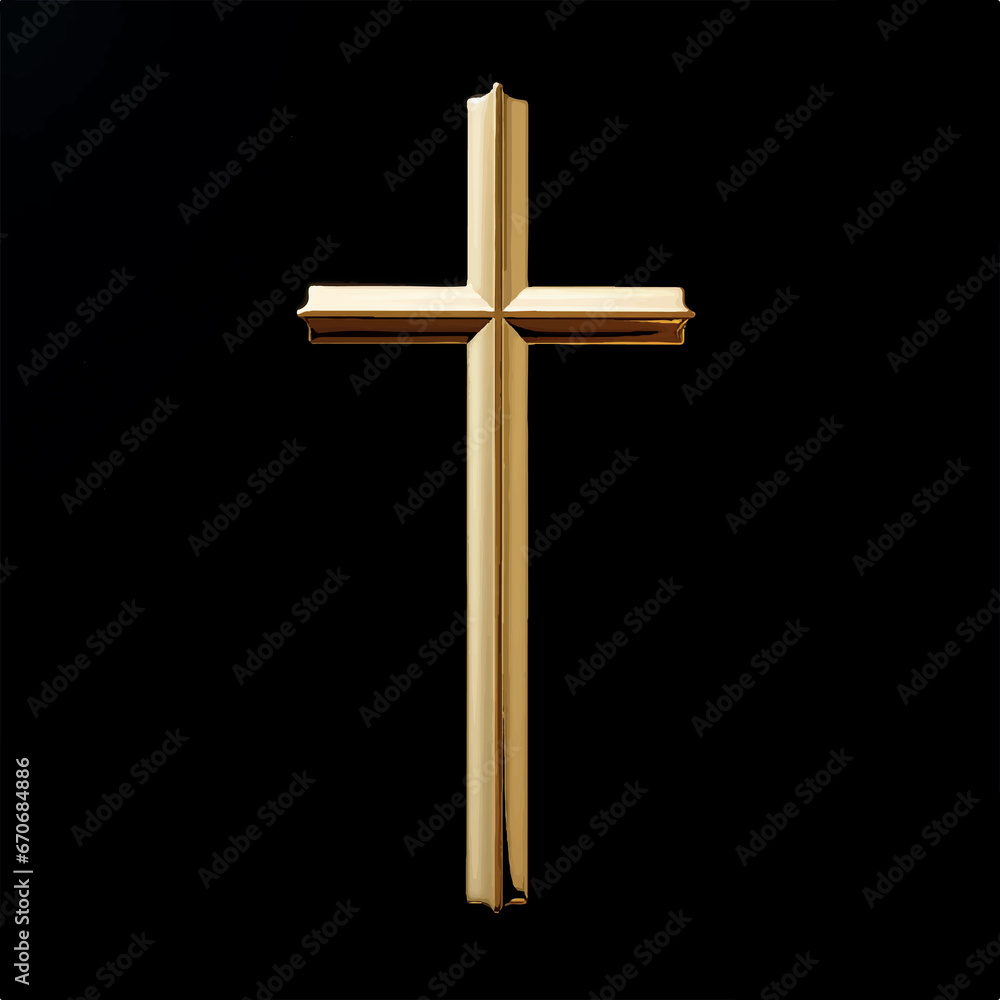 lat thin golden cross, simple minimalistic Illustration