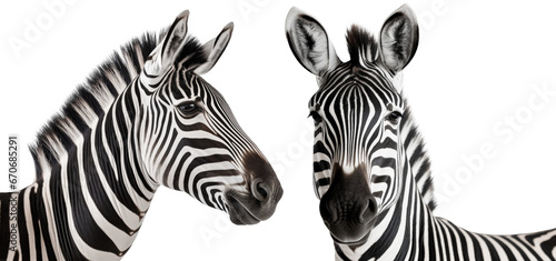 zebra on transparent or white background