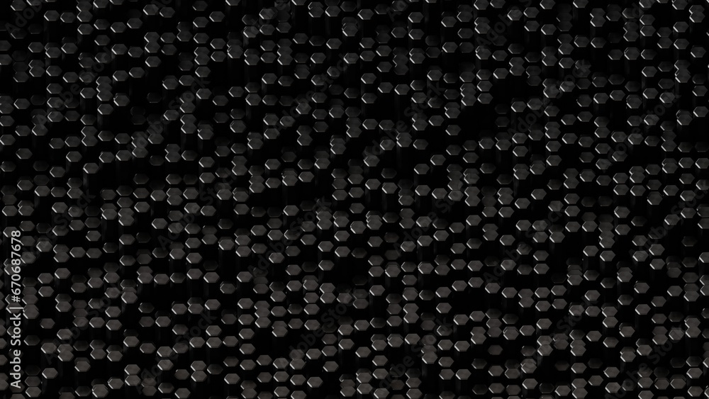 3D render of Abstract metalic hexagonal geometric grid pattern Futuristic background 3D render of Abstract metalic hexagonal geometric grid pattern Futuristic background