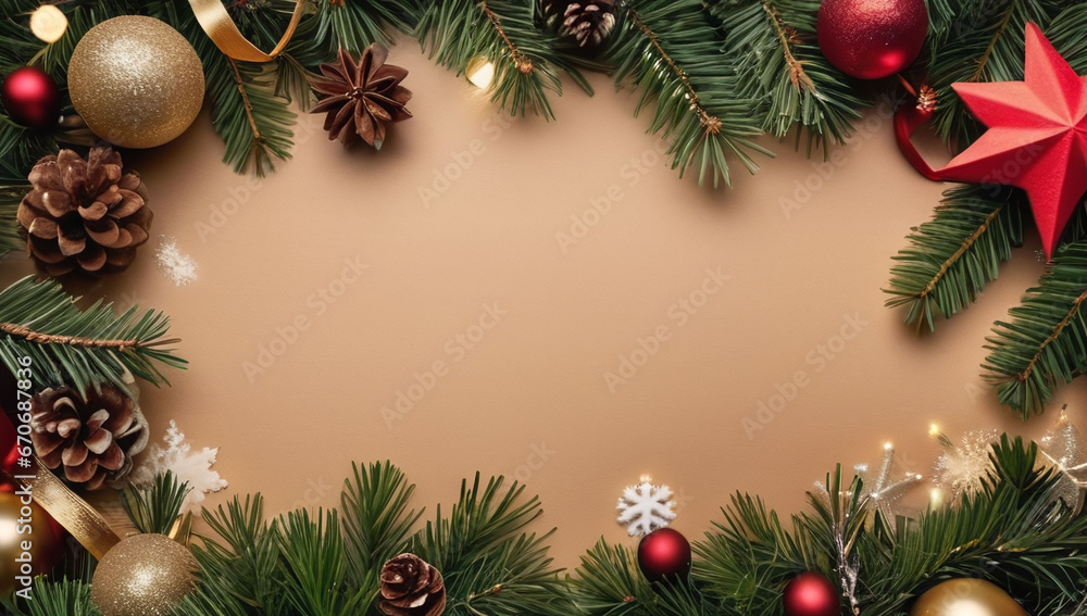 New Year and Christmas winter background with place for text New Year and Christmas winter background with place for text