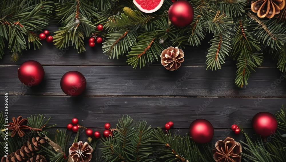 New Year and Christmas winter background with place for text New Year and Christmas winter background with place for text