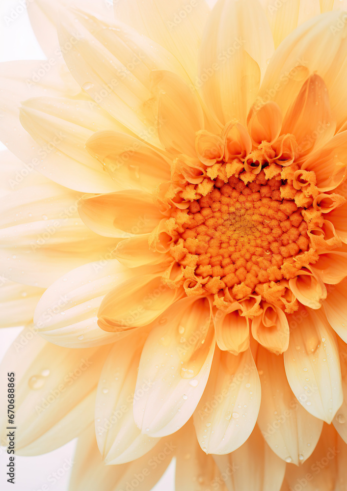 Macro photography of Sunflower flower in apricot color