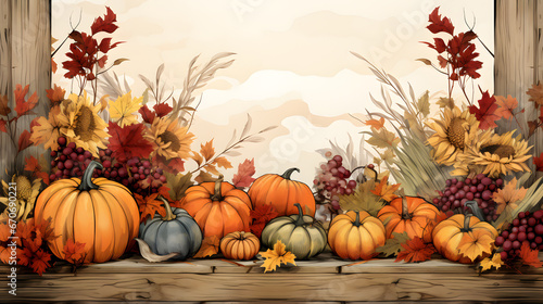 Invite the rustic charm of autumn into your design with this highly detailed banner showcasing a countryside adorned in the epic colors of the season.