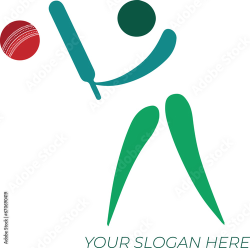 Modern and colorful Logo design with cricket.