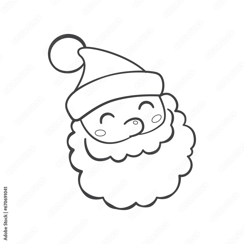 Sabta Claus. Christmas outline illustration, icon, coloring page or line art Sabta Claus. Christmas outline illustration, icon, coloring page or line art