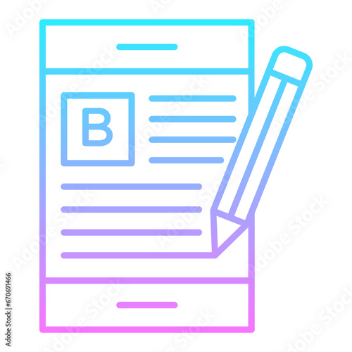 Writing Blog Gradient Icon