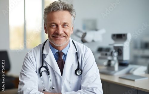 Doctor dermatologist, smiling and looking at camera