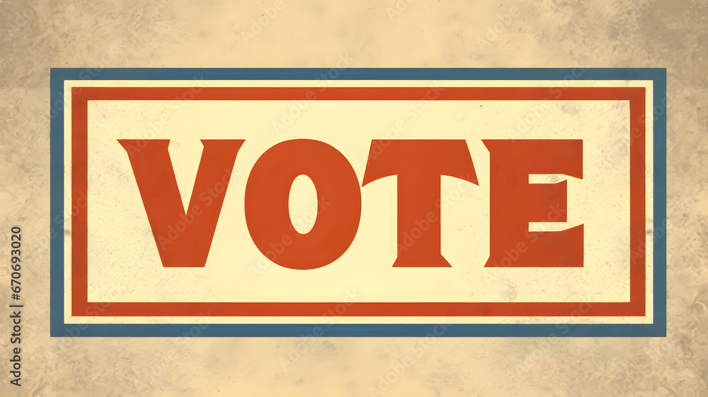 Retro Styled Vote Poster with Grunge Texture Background Retro Styled Vote Poster with Grunge Texture Background