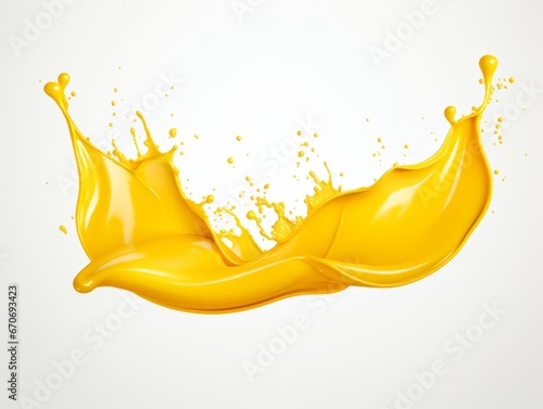 yellow paint splash on white background