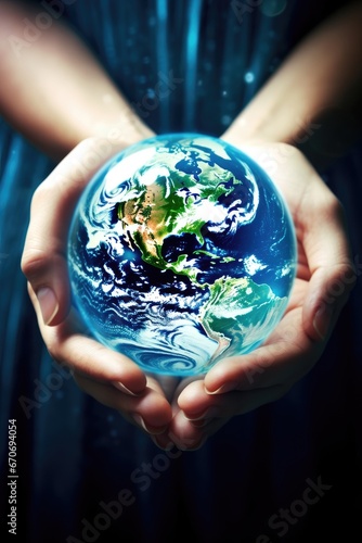 Hands holding the Earth