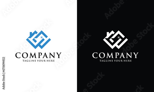 letter W home logo icon vector design on a black and white background.