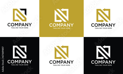 N Letter Arrow Logo Template Illustration Design. Vector