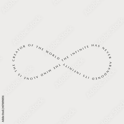 Infinity, Infinity Symbol, Text, Abstract minimalistic clean and simple Circle design element.