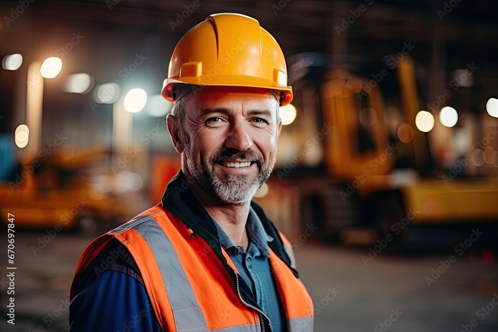 A confident, smiling man in a yellow hardhat, a professional in construction and heavy machinery operation. A confident, smiling man in a yellow hardhat, a professional in construction and heavy machinery operation.