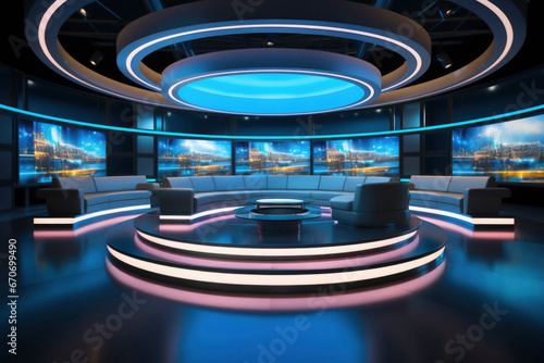 interior of television studio ready for work