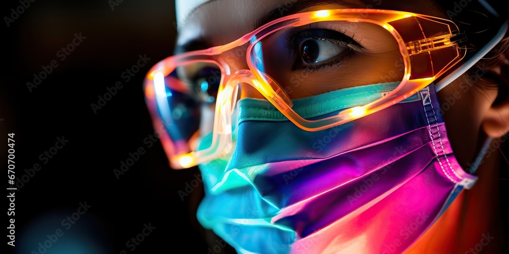 AI Generated. AI Generative. Healthcare doctor face medicine clinic worker in mask protection. Hospital worker in protective mask. AI Generated. AI Generative. Healthcare doctor face medicine clinic worker in mask protection. Hospital worker in protective mask.