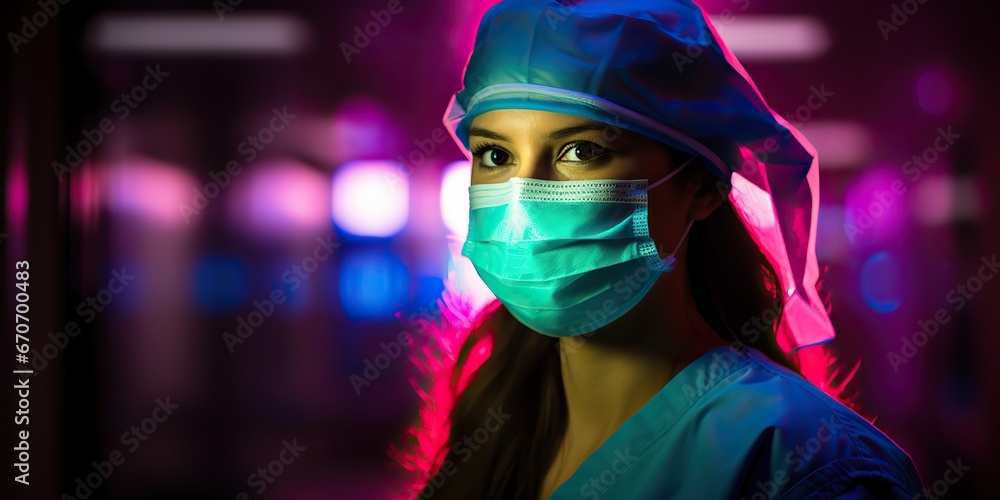 AI Generated. AI Generative. Healthcare doctor face medicine clinic worker in mask protection. Hospital worker in protective mask. AI Generated. AI Generative. Healthcare doctor face medicine clinic worker in mask protection. Hospital worker in protective mask.