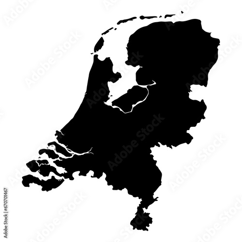 Netherlands map. Map of Holland in high details on black color