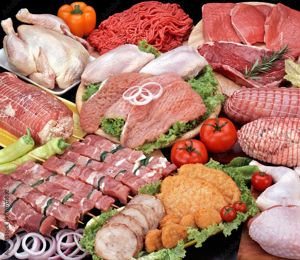 A Large Composition of Different Kind of Meats A Large Composition of Different Kind of Meats