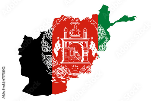 map of afghanistan with flag