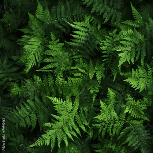 background of green fern branches