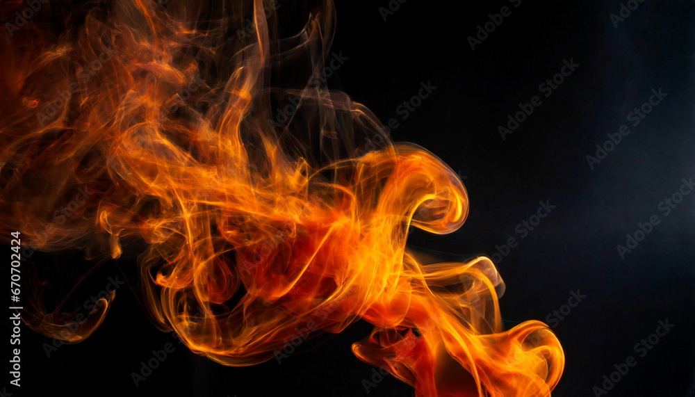 Orange Smoke Against the black background Orange Smoke Against the black background