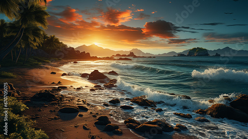 sunset on the beach © Pramod