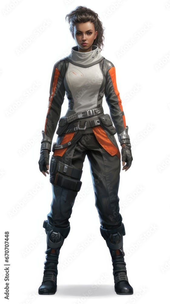 Fantasy Game Character Standing Alone in a Surreal World, Stunning Digital Illustration, Isolated Hero in White Background, Action Adventure Concept. Generative AI Fantasy Game Character Standing Alone in a Surreal World, Stunning Digital Illustration, Isolated Hero in White Background, Action Adventure Concept. Generative AI