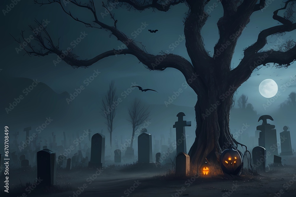 halloween night scene