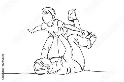  line art of child. World children's day in November. Playful and healthy kids. Optimal growth. Positive psychology. Grwoth rates. Happy family. Adorable children.