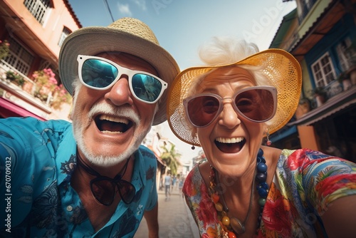 An endearing image of an older couple in high spirits, Generative Ai