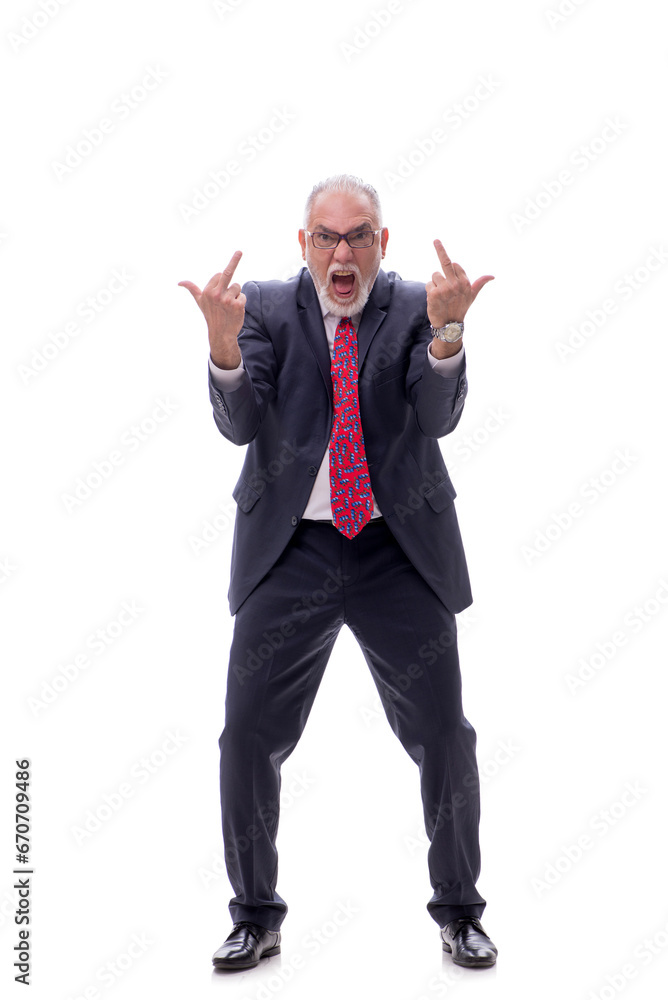Old businessman isolated on white Old businessman isolated on white