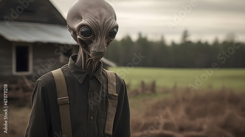 Hyper-realistic Alien Farmers Portrait
