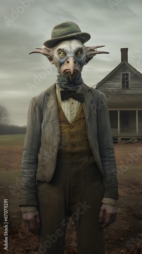 Hyper-realistic Alien Farmers Portrait