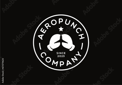 Boxing Gloves and Airplane Logo Design
